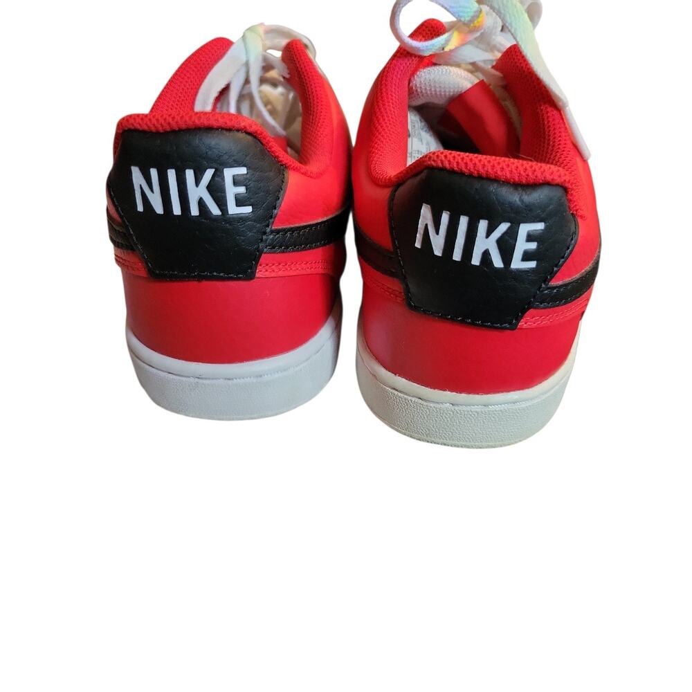 Nike Court Vision Lo Basketball Leather Sneakers White/Black/Red Mens Size 12 - Picture 5 of 7